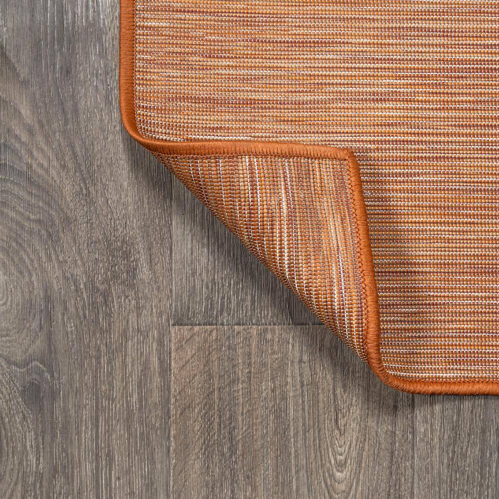 Ethan Modern Flatweave Solid Orange 6' Square Synthetic Rug