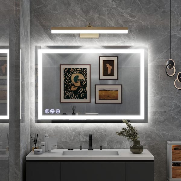 26 in. W x 37.8 in. H LED Frameless Wall Bathroom Vanity Mirror