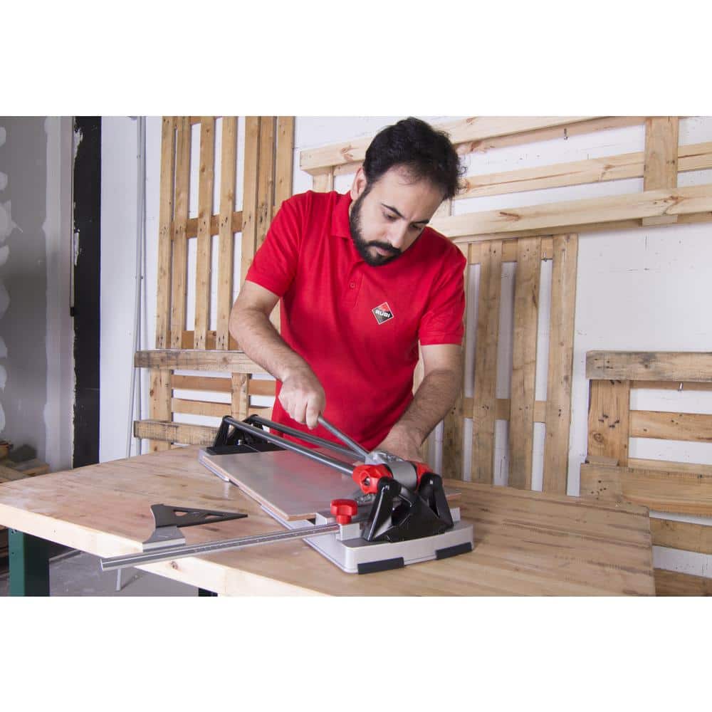 36-Inch Red and Silver Manual Tile Cutter with Case