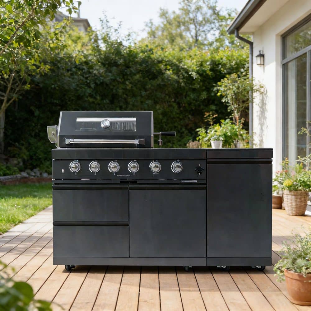 Daheat 46 in. 4-Burner 72000 BTU Propane Gas Grill Island Outdoor ...