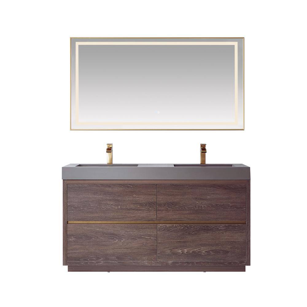 ROSWELL Huesca 60 in. W x 20 in. D x 33.9 in. H Double Sink Bath Vanity