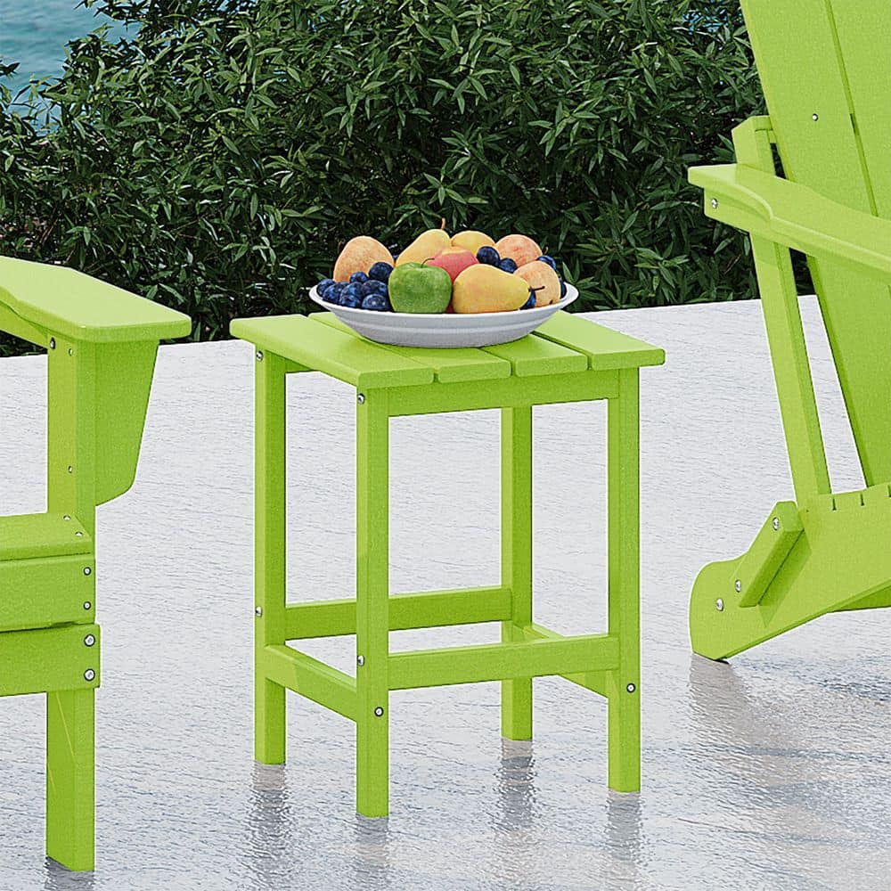 Lime HDPE Adirondack Outdoor Patio Side Table