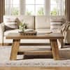 BYBLIGHT Allan 47.24 in. Brown Coffee Table, 2-Tier Rectangle Wood Coffee Table, Farmhouse Center Table for Living Room BB-F2218YF