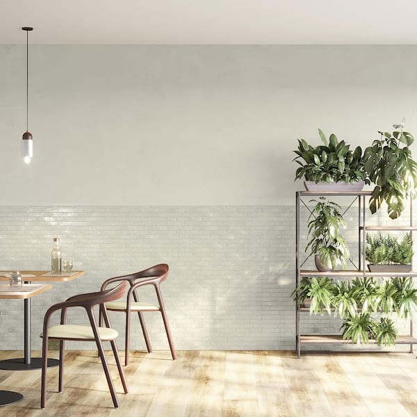 Virtuo Chameleon Gray 1.45 in. x 9.21 in. Polished Crackled Ceramic Subway Wall Tile (4.65 sq. ft./Case)