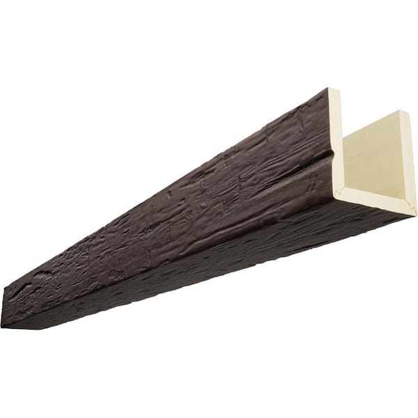 Ekena Millwork Timberthane 8 in. x 6 in. x 10 ft. 3-Sided (U-Beam) Hand Hewn Mahogany Faux Wood Ceiling Beam