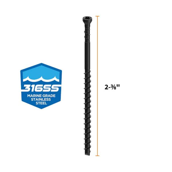 2-3/8 in. Stainless Steel Exterior Decking Screw - Edge Hidden Deck Fasteners (350-Count)