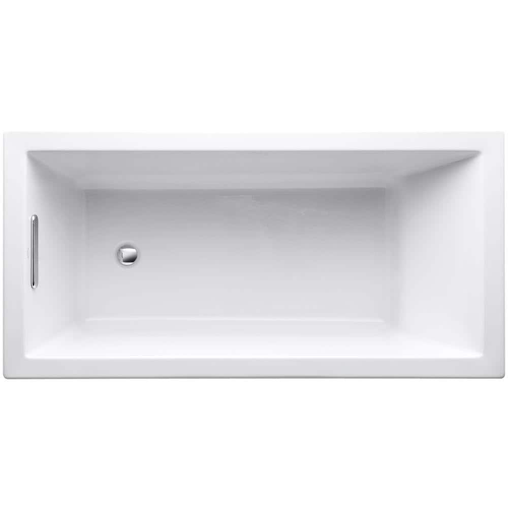 White Acrylic 60" x 30" Drop-In Soaking Bathtub