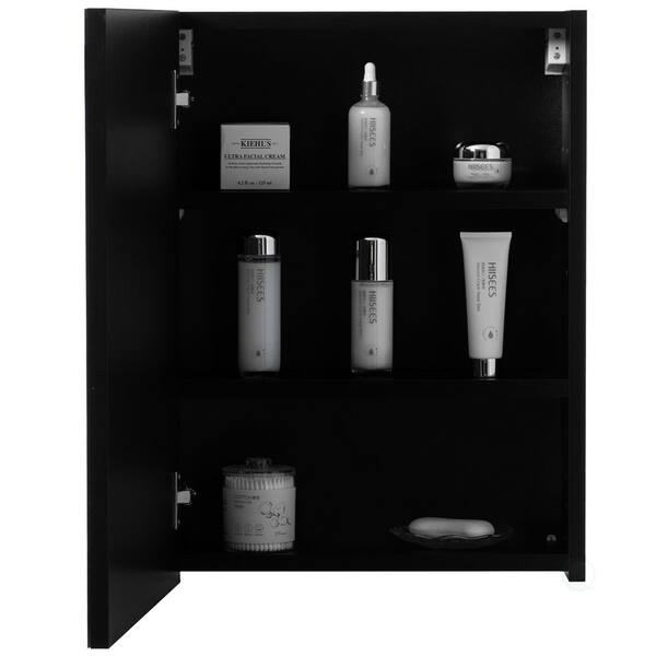 Basicwise Wall Mount Mirrored Storage Cabinet, 17.75