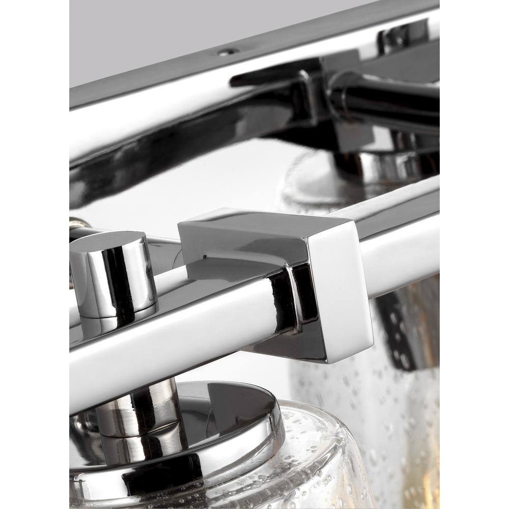 Mercer Chrome 4-Light Vanity with Clear Seeded Glass Shades