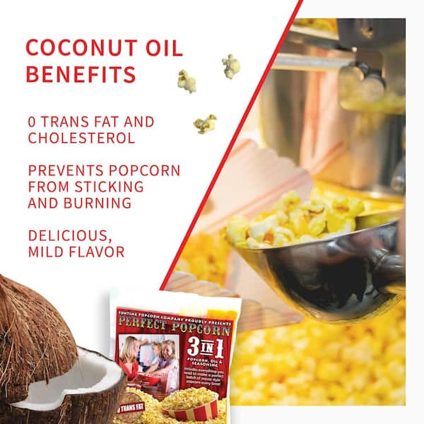 Real Theater Coconut Popcorn Oil - 30 oz Butter Flavored Coconut Oil for  Whirley Pop Popcorn Maker
