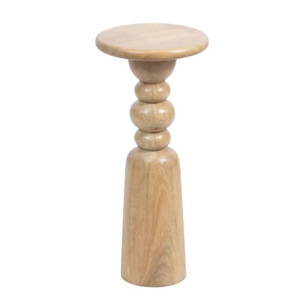 Kate and Laurel Tirollo 9.50 in. Natural Round Solid Wood End Table