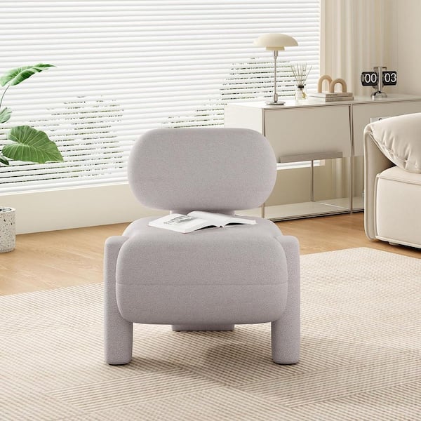 Lirago Gray Armless Accent Chair for Living Room with Comfy Seat Backrest