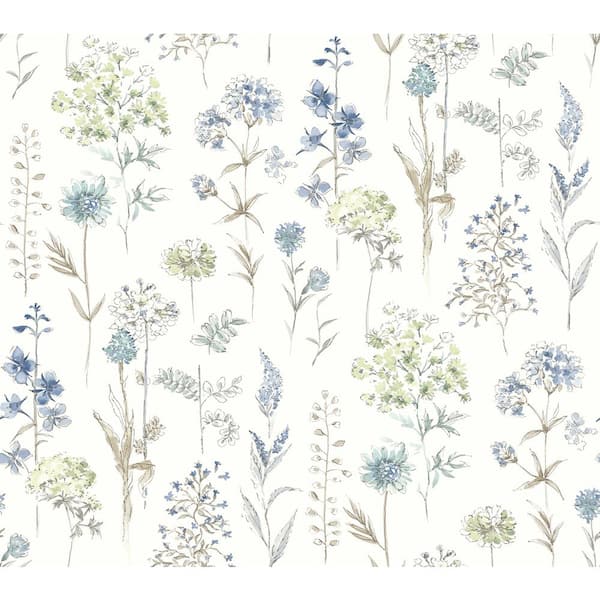 Chesapeake Bergamot Sea Green Blue Pre-Pasted Non-Woven Wallpaper