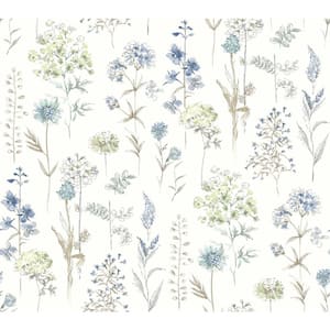 Bergamot Sea Green Blue Pre-Pasted Non-Woven Wallpaper Sample