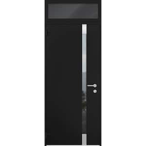 6777 32 in. x 96 in. Left Hand/Outswing Tinted Glass Black Enamel Steel Prehung Front Door with Hardware