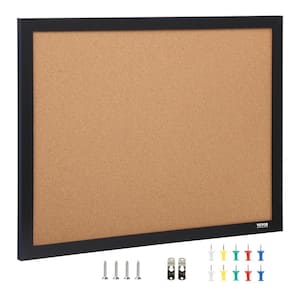Cork Board 36 in. x 24 in. Vision Board Includes 10 Pushpins and MDF Sticker Frame for Display and Decoration in Office