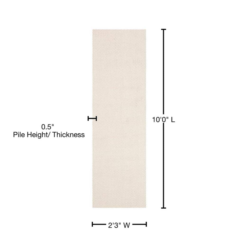 Ivory Braided Handwoven Wool Runner Rug