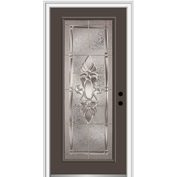 MMI Door 36 in. x 80 in. Heirlooms Left-Hand Inswing Full Lite Decorative Painted Steel Prehung Front Door on 4-9/16 in. Frame