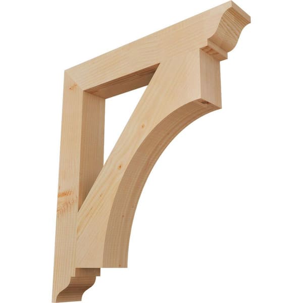 Ekena Millwork 3.5 in. x 30 in. x 26 in. Douglas Fir Westlake Traditional Smooth Bracket
