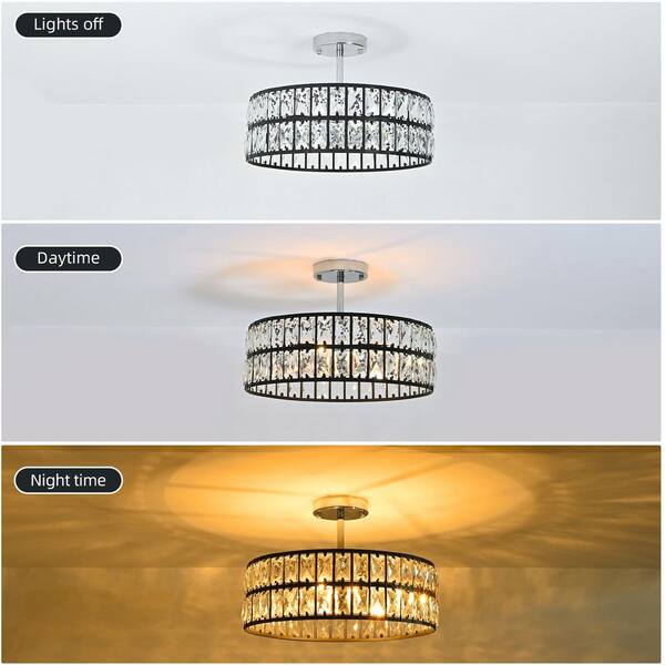 Rviezza 5-Light Black chrome Crystal Chandelier with Drum
