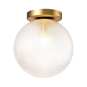 Ashley 1-Light Dimmable Textured Glass Globe Flush Mount Light