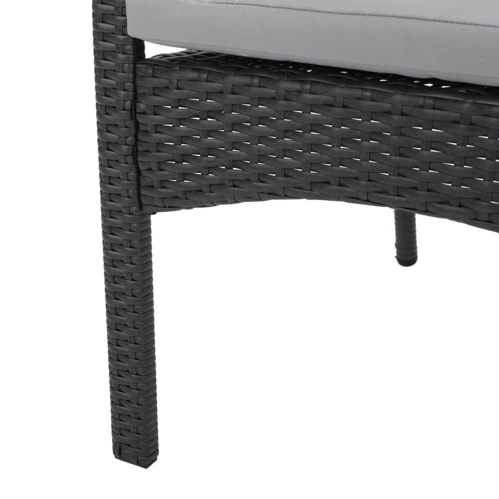 Gray 9-Piece Expandable Patio Dining Set with Cushions