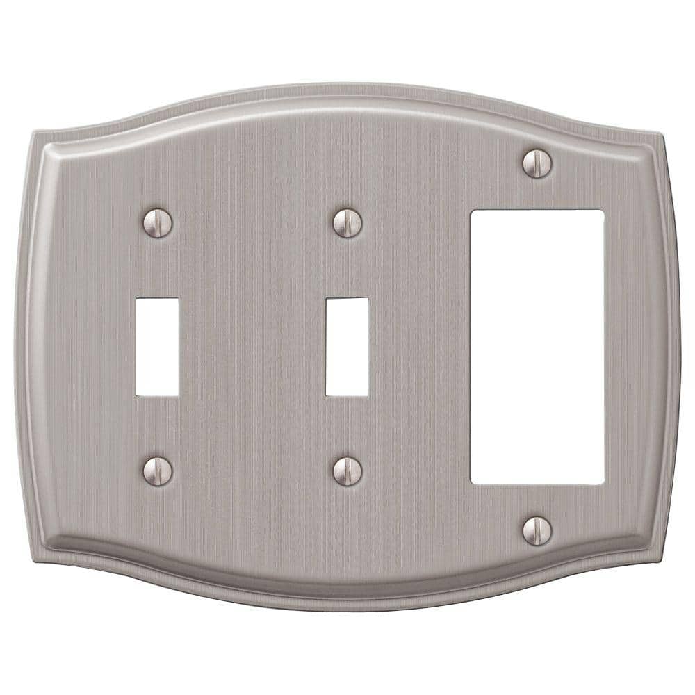 AMERELLE Vineyard 3 Gang 2Toggle and 1Rocker Steel Wall Plate