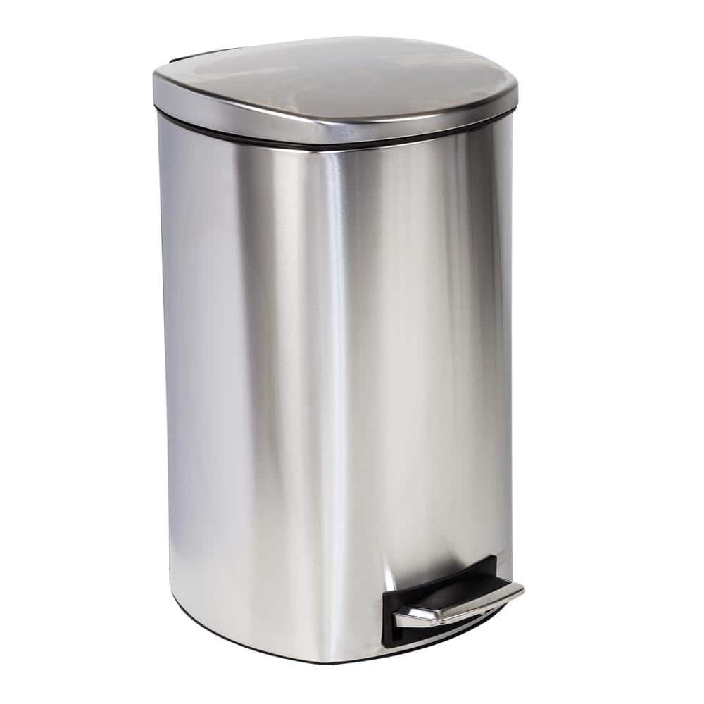 Honey-Can-Do 13.2 Gal. Stainless Steel Soft-Close Step Trash Can with ...