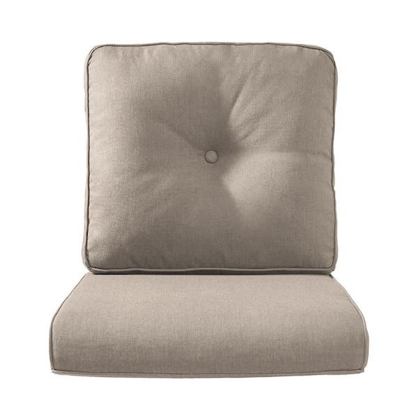 22 in. x 24 in. 2-Piece CushionGuard Outdoor Lounge Chair Deep Seat Replacement Cushion Set in Beige