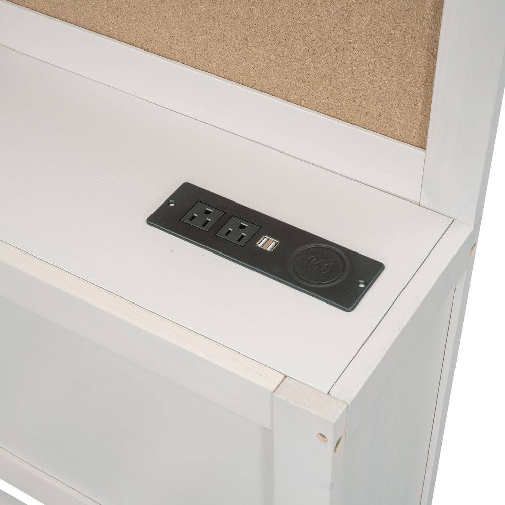 White Pine Wood Twin Daybed with Storage Drawers and Shelves