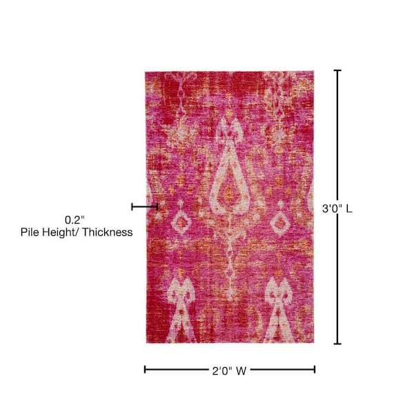 Polaris Ikat 2 ft. x 3 ft. Pink Area Rug