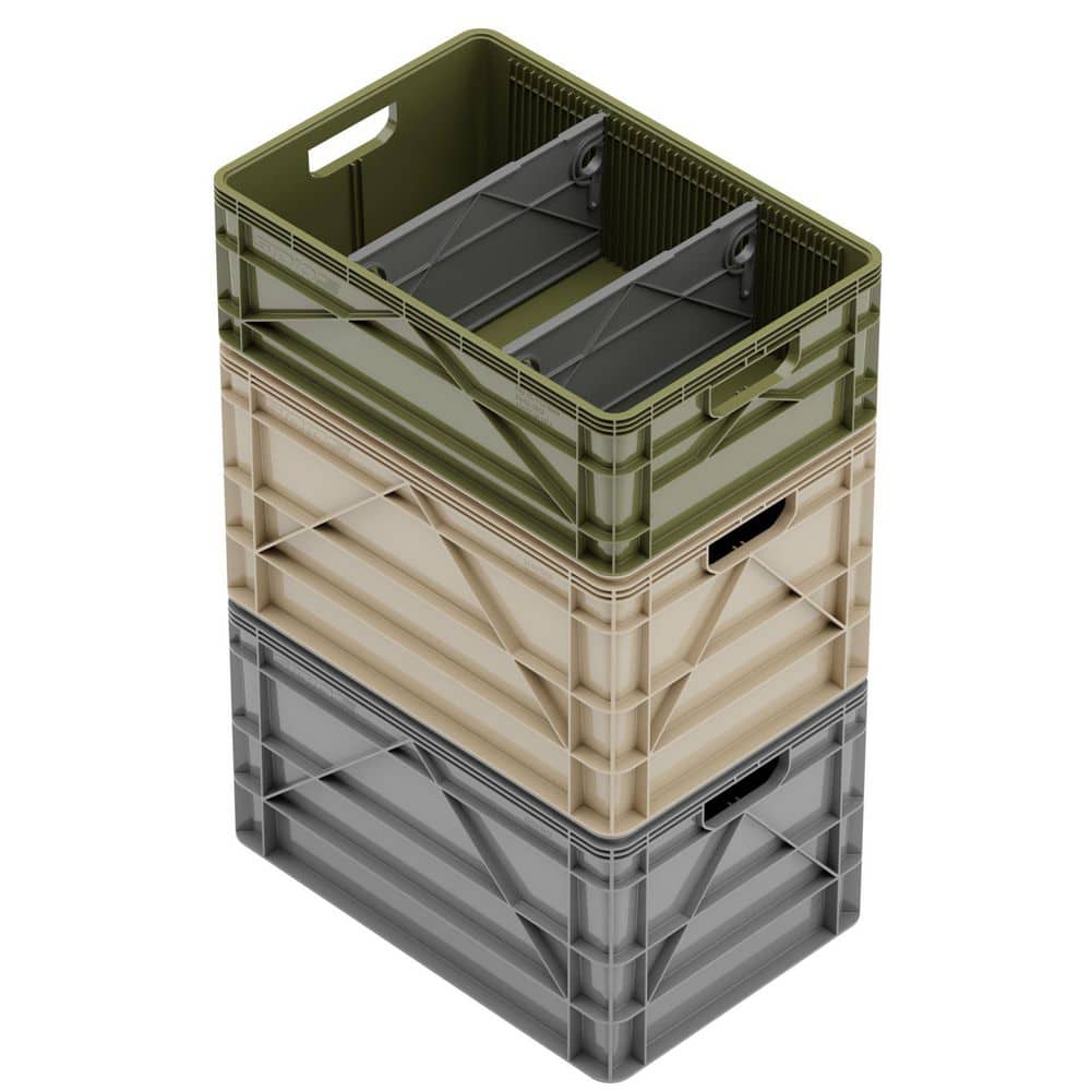 Crate Basic Pack 2 Full-Size and 1 Half-Size Heavy Duty Stackable Storage Bins with Dividers Camo Variety Pack price history on PriceWatchPro