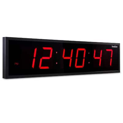 Ivation Huge Digital Led Clock Red 36 In Jid0136red The Home Depot Ivation Huge Digital Led Clock Red, Large Digital Outdoor Clock