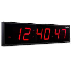 24 in. Large Digital Wall Clock, LED Digital Clock with Remote, Red