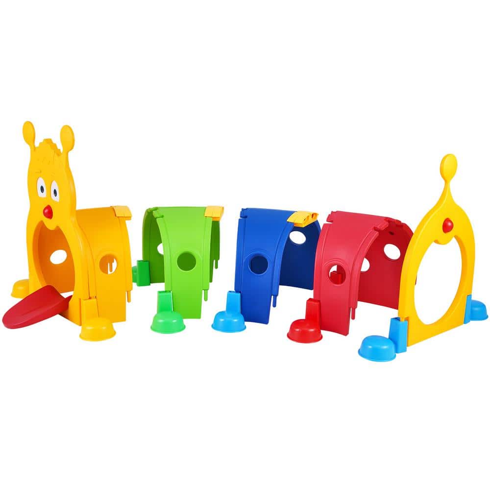 Caterpillar Tunnel for Kids, 4-Section Play Equipment, Indoor/Outdoor Crawl Tunnel for Toddlers, Boys & Girls