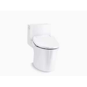 Veil 1-Piece 1.28 GPF Dual Flush Elongated Toilet in White, Seat Not Included