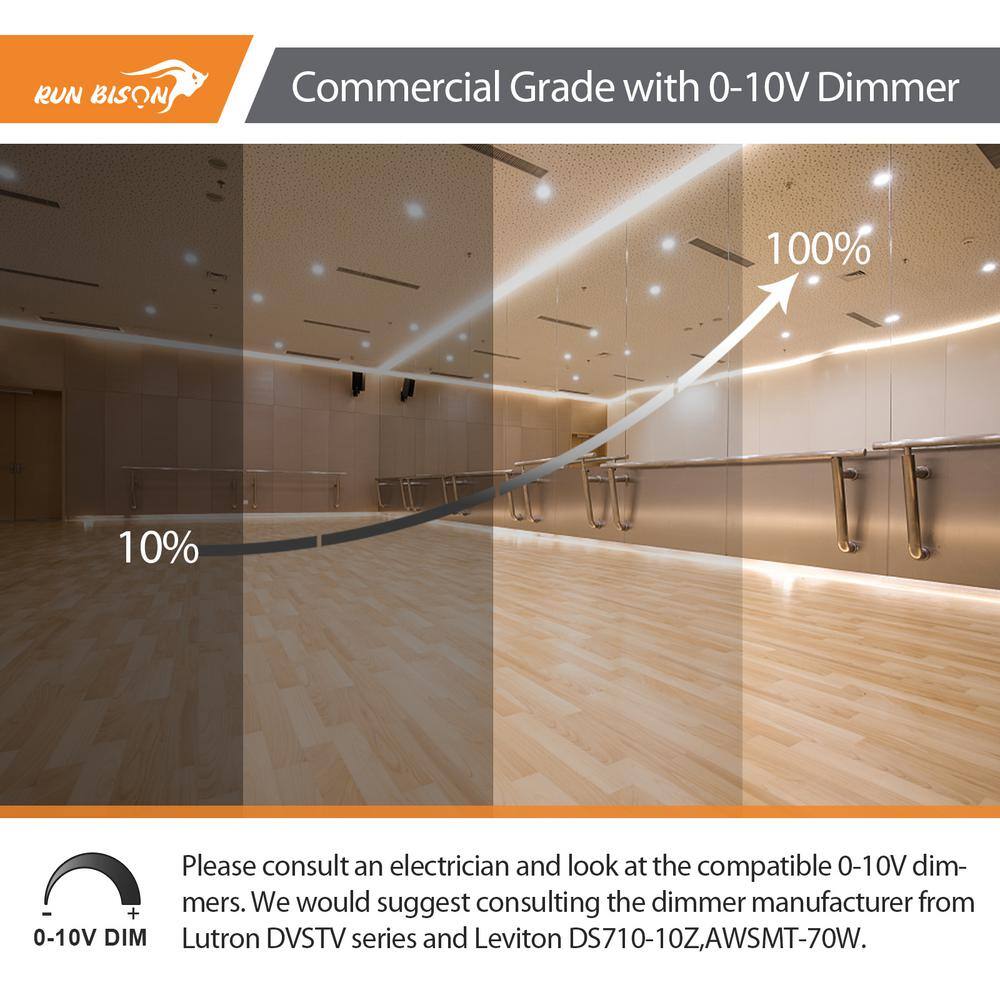 6-Inch White Aluminum LED Commercial Downlight with Adjustable Wattage