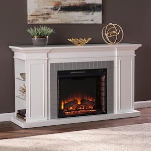 Temima 23 in. Electric Fireplace in White