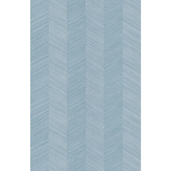 Seabrook Designs 60.75 sq. ft. Blue Knoll Chevy Hemp Embossed Vinyl Unpasted Wallpaper Roll