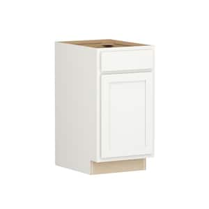 Shaker Partial Overlay 18 in. W x 24 in. D x 34.5 in. H Plywood Assembled Base Kitchen Cabinet in Linen White