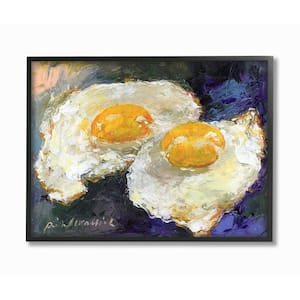 11 in. x 14 in. "Classic Sunny Side Up Fried Eggs Still Life Food Painting" by Artist Richard Wallich Framed Wall Art