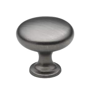 1-1/8 in. Dia Satin Pewter Classic Round Cabinet Knob (10-Pack)