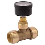 3/4 in. Push-to-Connect Brass Tee with Water Pressure Gauge