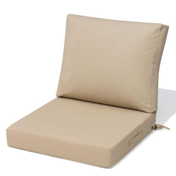 Unbranded 24 in. x 24 in. Deep Seat Outdoor Couch Sectional Sofa Cushion in Beige (Set of 2)