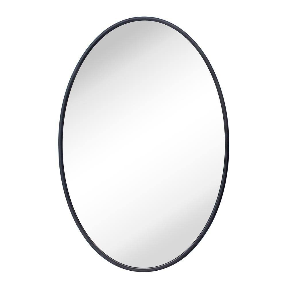 TEHOME Farmhouse 20 in. W x 30 in. H Oval Metal Framed Bathroom Mirror Wall Mounted Bathroom