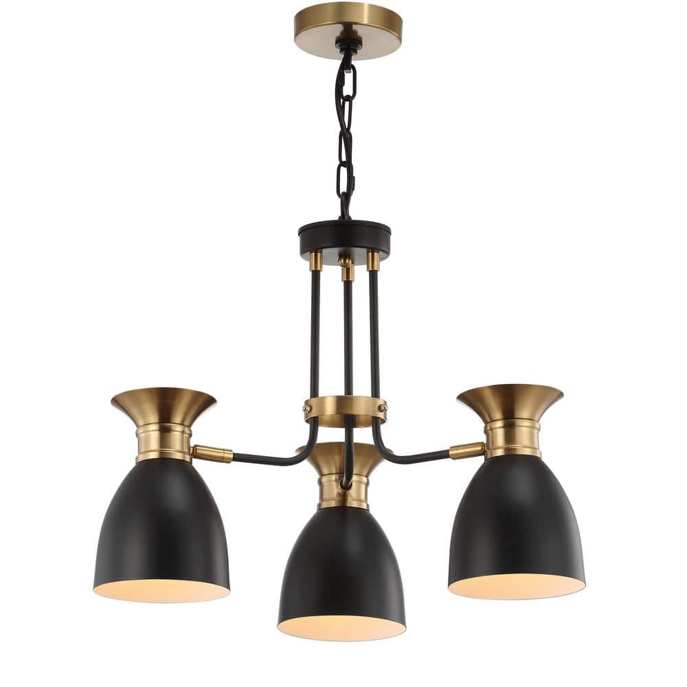 Middleton 20" Black/Brass Gold Metal LED Sputnik Chandelier
