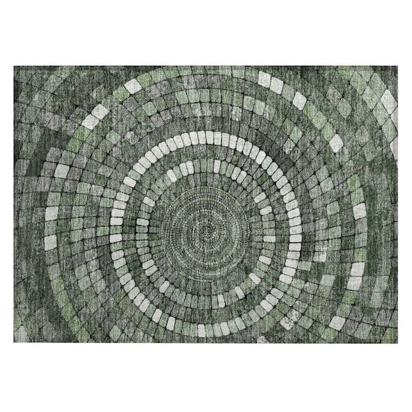 Addison Rugs Chantille Machine Washable Indoor/Outdoor Abstract ACN2216 Sage 1 ft. 8 in. x 2 ft. 6 in. Accent Rug