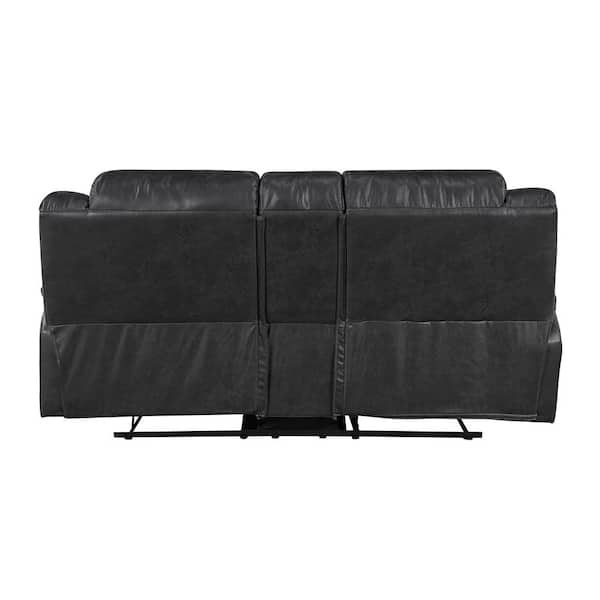 Lazzara Calla 81 in. W Black Microfiber 2-Seater Manual Double