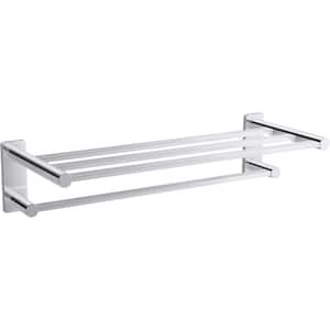 Parallel Single Bar Hotelier Towel Rack in Polished Chrome