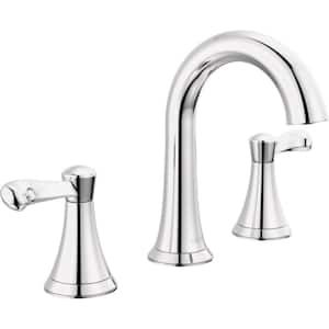 Esato 8 in. Widespread Double Handle Bathroom Faucet in Polished Chrome